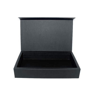 Wooden Luxury Gift Boxes Black Paper Silk Screen 1C printing