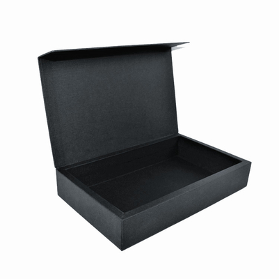 Wooden Luxury Gift Boxes Black Paper Silk Screen 1C printing